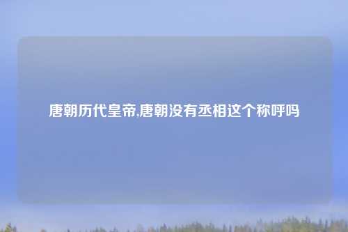 唐朝历代皇帝,唐朝没有丞相这个称呼吗