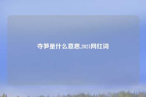 夺笋是什么意思,2021网红词