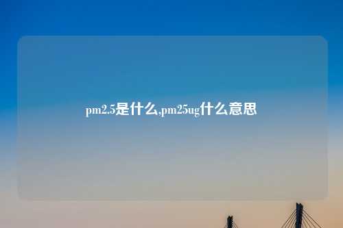 pm2.5是什么,pm25ug什么意思