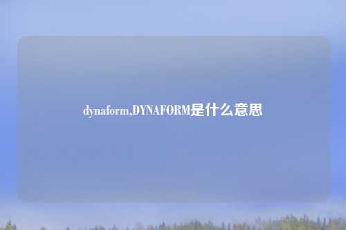 dynaform,DYNAFORM是什么意思