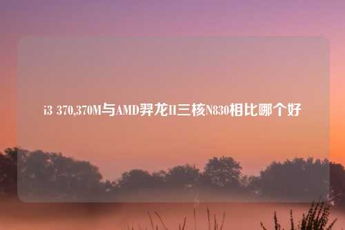 i3 370,370M与AMD羿龙II三核N830相比哪个好