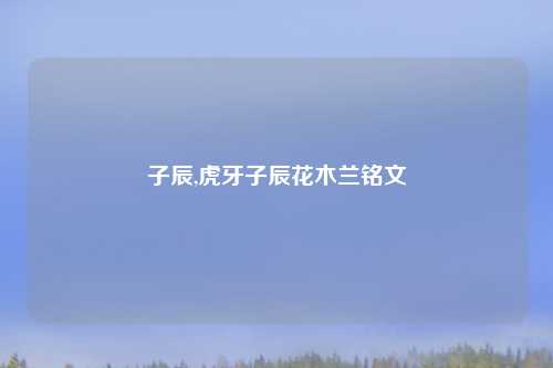 子辰,虎牙子辰花木兰铭文