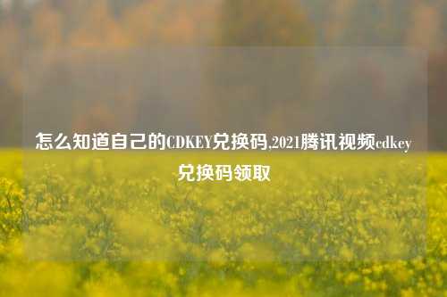 怎么知道自己的CDKEY兑换码,2021腾讯视频cdkey兑换码领取
