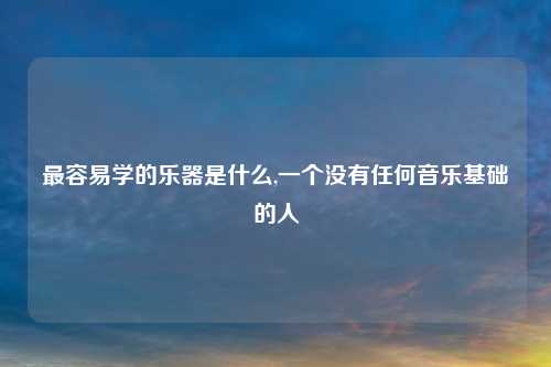 最容易学的乐器是什么,一个没有任何音乐基础的人