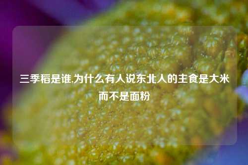 三季稻是谁,为什么有人说东北人的主食是大米而不是面粉