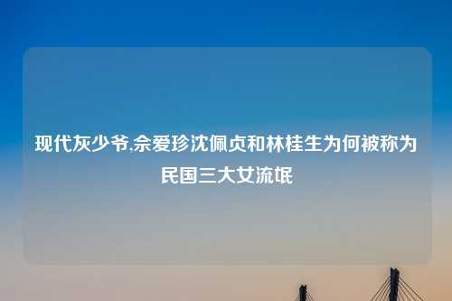 现代灰少爷,佘爱珍沈佩贞和林桂生为何被称为民国三大女流氓