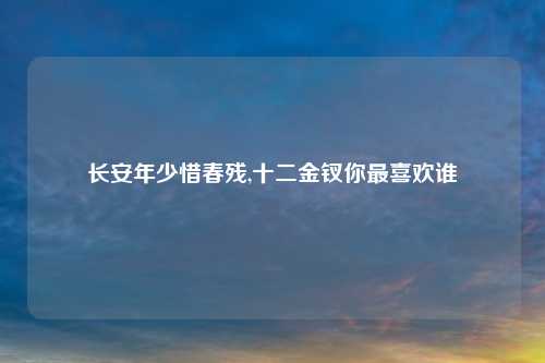 长安年少惜春残,十二金钗你最喜欢谁
