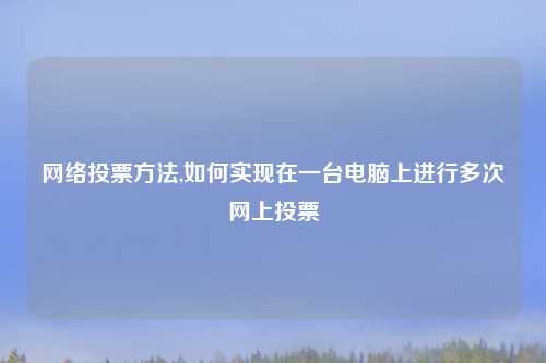网络投票方法,如何实现在一台电脑上进行多次网上投票