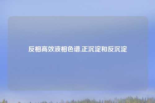 反相高效液相色谱,正沉淀和反沉淀
