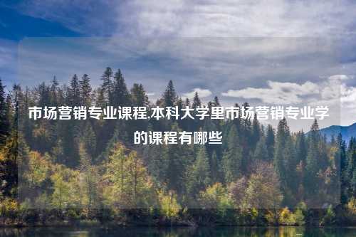 市场营销专业课程,本科大学里市场营销专业学的课程有哪些