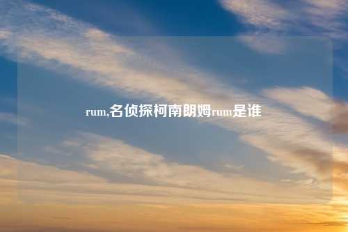 rum,名侦探柯南朗姆rum是谁