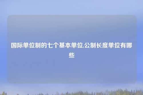 国际单位制的七个基本单位,公制长度单位有哪些