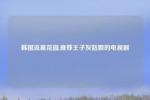 韩国流星花园,推荐王子灰姑娘的电视剧