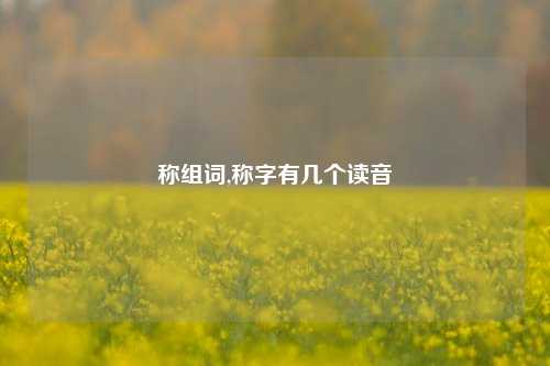 称组词,称字有几个读音