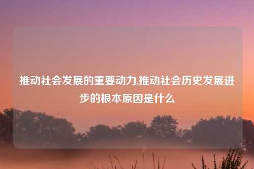 推动社会发展的重要动力,推动社会历史发展进步的根本原因是什么