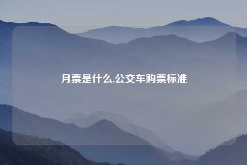 月票是什么,公交车购票标准