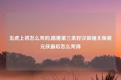 五虎上将怎么死的,隋唐第三条好汉银锤太保裴元庆最后怎么死得