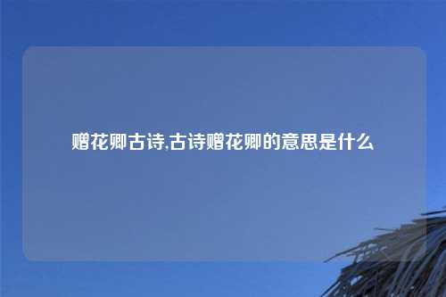 赠花卿古诗,古诗赠花卿的意思是什么