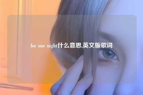 for one night什么意思,英文版歌词