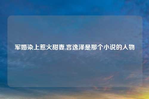军婚染上惹火甜妻,言逸泽是那个小说的人物