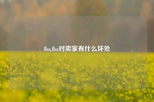 fba,fba对卖家有什么坏处