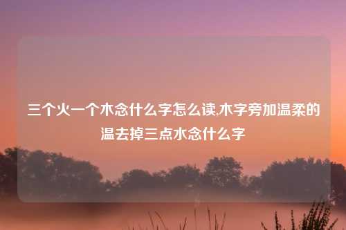 三个火一个木念什么字怎么读,木字旁加温柔的温去掉三点水念什么字