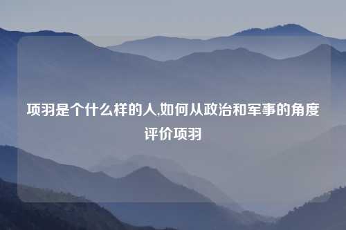 项羽是个什么样的人,如何从政治和军事的角度评价项羽