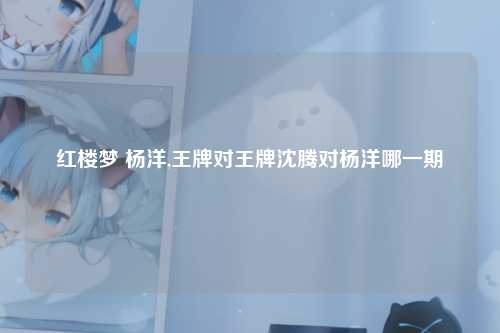 红楼梦 杨洋,王牌对王牌沈腾对杨洋哪一期