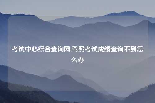 考试中心综合查询网,驾照考试成绩查询不到怎么办