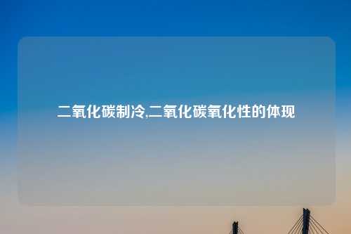 二氧化碳制冷,二氧化碳氧化性的体现