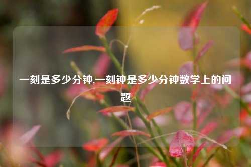 一刻是多少分钟,一刻钟是多少分钟数学上的问题