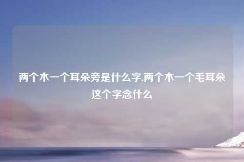 两个木一个耳朵旁是什么字,两个木一个毛耳朵这个字念什么