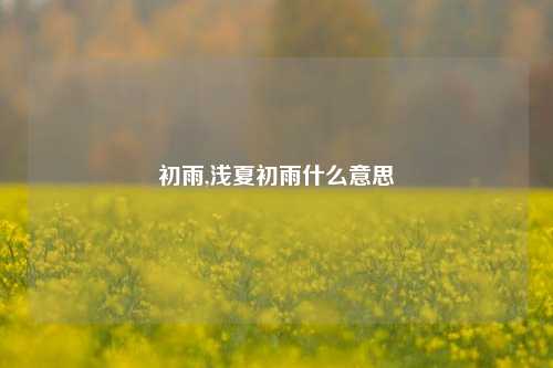初雨,浅夏初雨什么意思