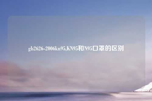 gb2626-2006kn95,KN95和N95口罩的区别