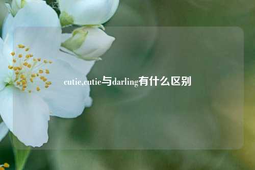 cutie,cutie与darling有什么区别
