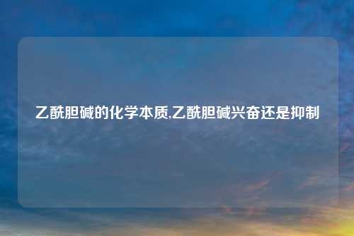 乙酰胆碱的化学本质,乙酰胆碱兴奋还是抑制