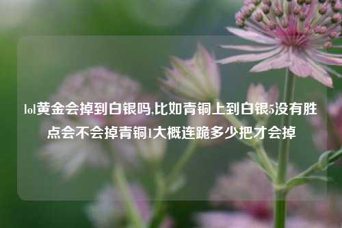 lol黄金会掉到白银吗,比如青铜上到白银5没有胜点会不会掉青铜1大概连跪多少把才会掉