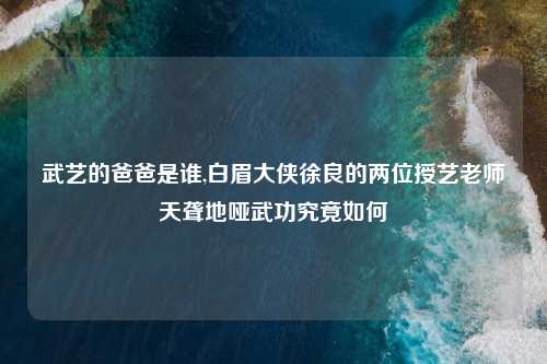 武艺的爸爸是谁,白眉大侠徐良的两位授艺老师天聋地哑武功究竟如何