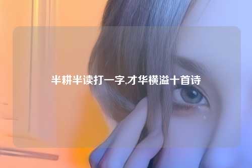 半耕半读打一字,才华横溢十首诗