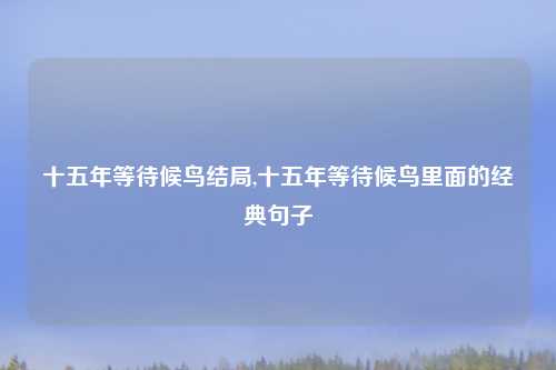 十五年等待候鸟结局,十五年等待候鸟里面的经典句子