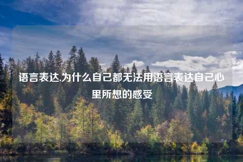 语言表达,为什么自己都无法用语言表达自己心里所想的感受
