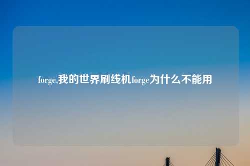 forge,我的世界刷线机forge为什么不能用