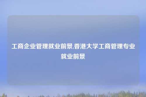 工商企业管理就业前景,香港大学工商管理专业就业前景