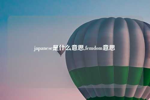 japanese是什么意思,femdom意思