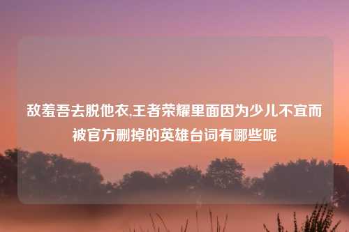敌羞吾去脱他衣,王者荣耀里面因为少儿不宜而被官方删掉的英雄台词有哪些呢