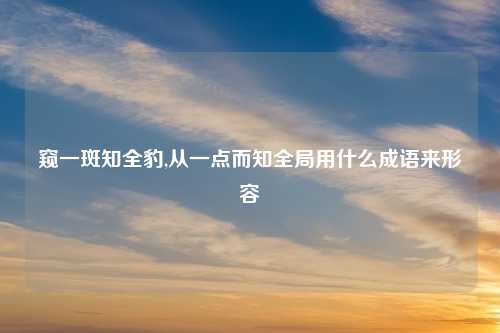 窥一斑知全豹,从一点而知全局用什么成语来形容