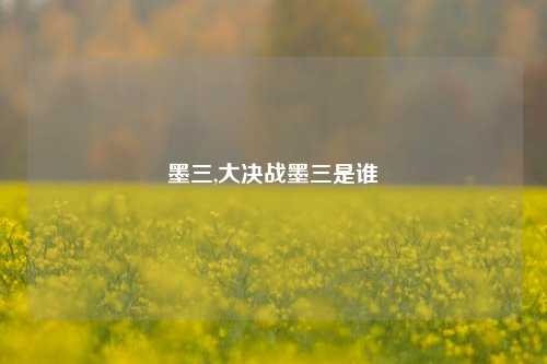 墨三,大决战墨三是谁