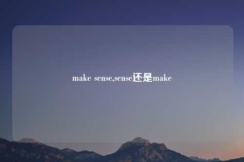 make sense,sense还是make