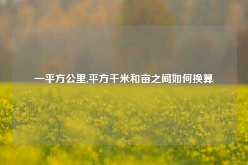 一平方公里,平方千米和亩之间如何换算