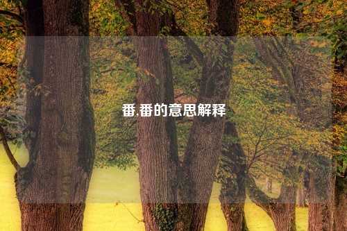 番,番的意思解释